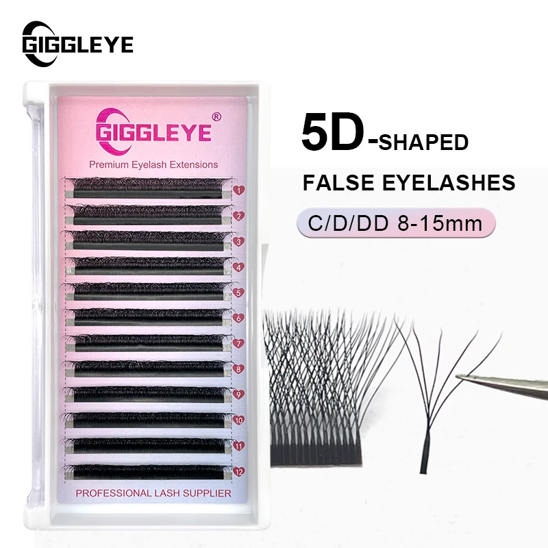 5D W Shape Lashes C D DD 8-15MM Clover Bloom Handmade Premade Volume Fans W Eyelash Extensions Natural Individual Lashes DAily