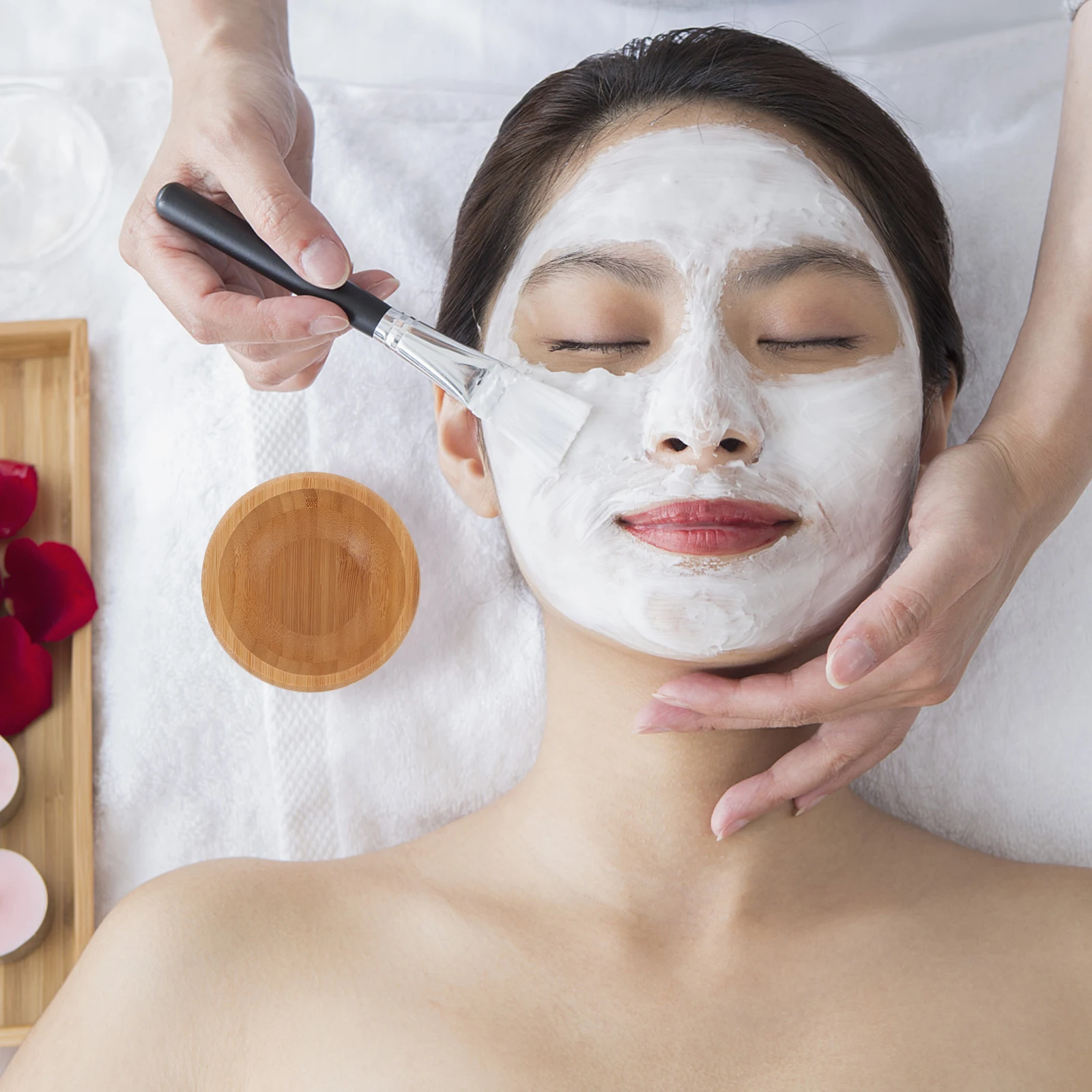 1 zestaw 1 Zestaw Przenośny Zestaw do Mieszania Masek do Twarzy DIY z Szpatułką i Pędzelkiem do Rutyny Pielęgnacji Skóry, Akcesoria Salonowe, Narzędzia do Masek do Twarzy