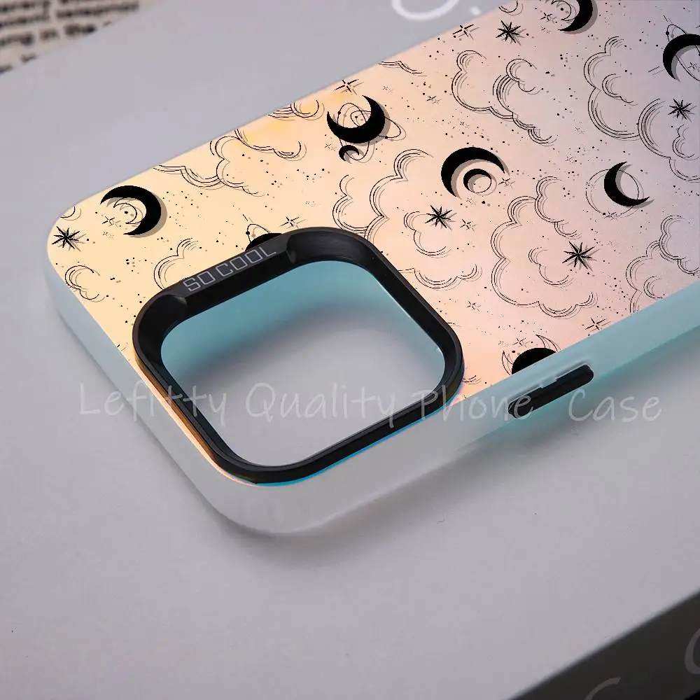 PIKPAKA Moonlit كوكبة الفن موضة جراب هاتف آيفون 16 15 14 13 12 11 برو ماكس ماتي أورورا متعدد الألوان التدرج Funda #4