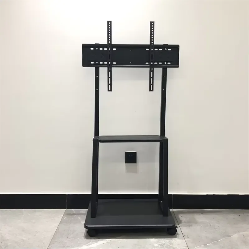 Universal Sliding TV Stand for 40 to 75 Inch Screens Heavy Duty Mobile Trolley with Wheels Adjustable Height Base for Home