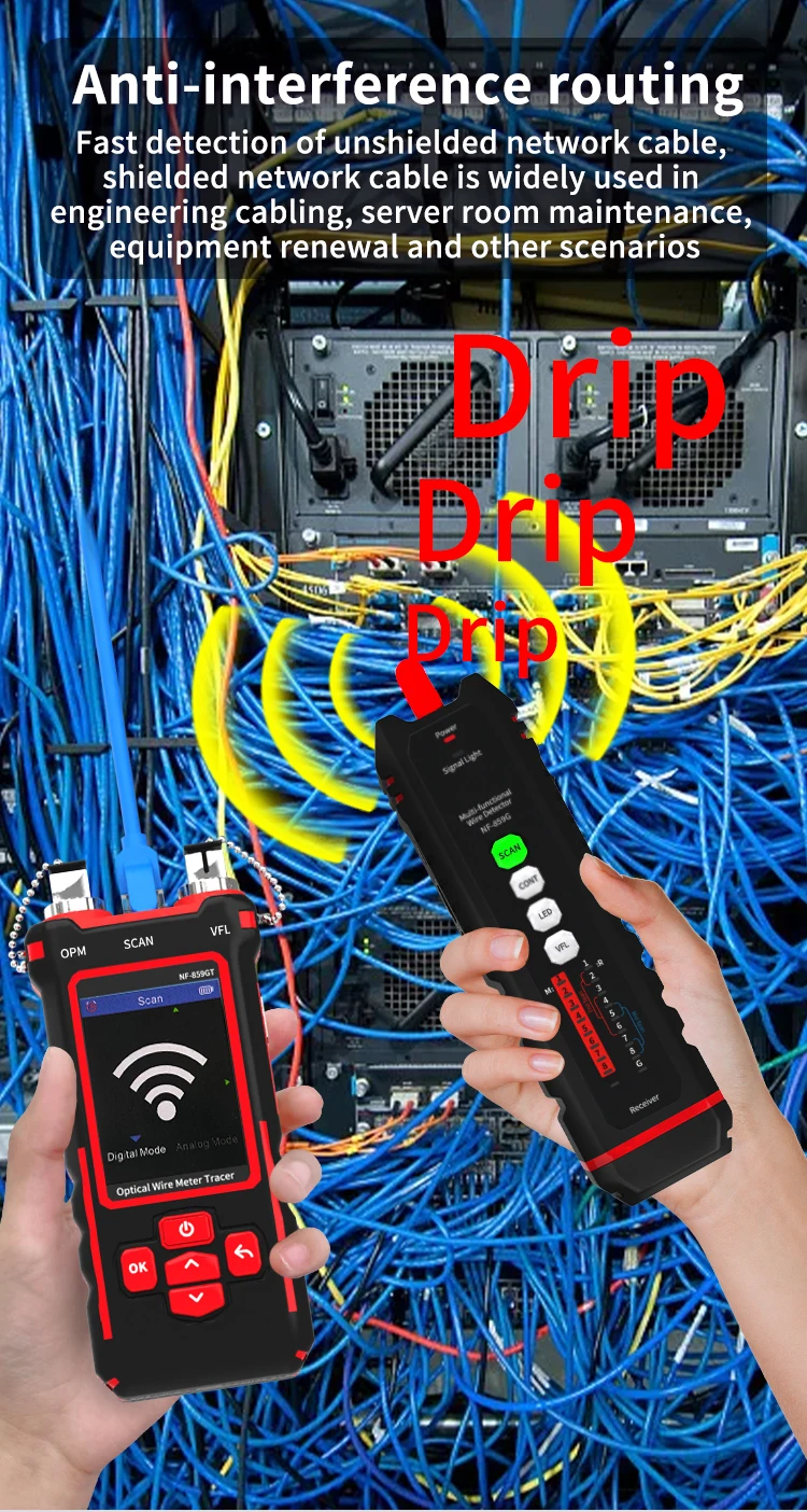 NF-859GT Leitungssucher Netzwerktester Anti-Interferenz Glasfaser-Detektor Optische Leistungsmessung Rotlicht Integrierte Maschine – Detail 9