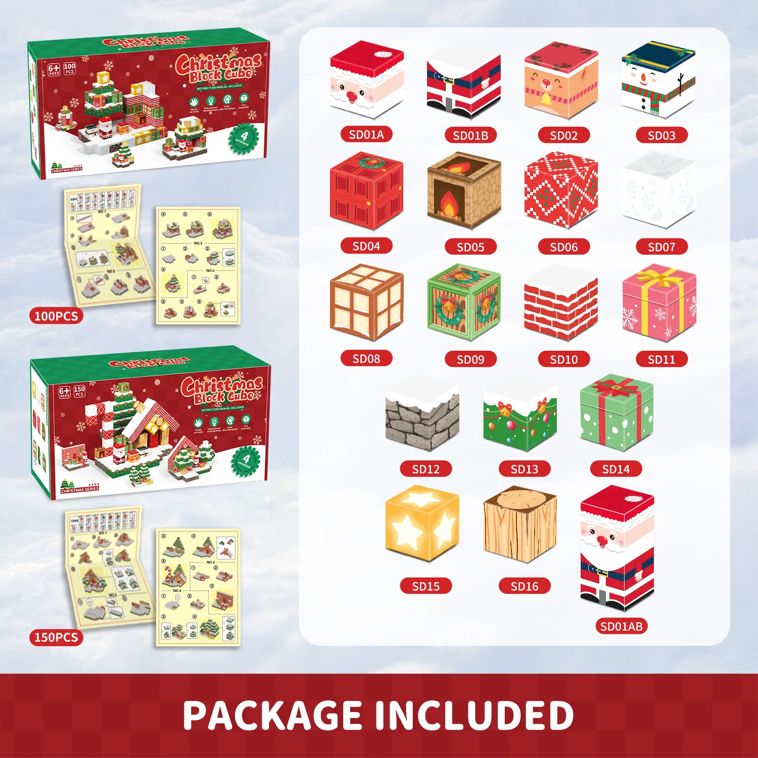 New Christmas Magnetic Building Block Set STEM Montessori Sensory Toys for Kids New Year Gift Education Puzzle Toy Gifts