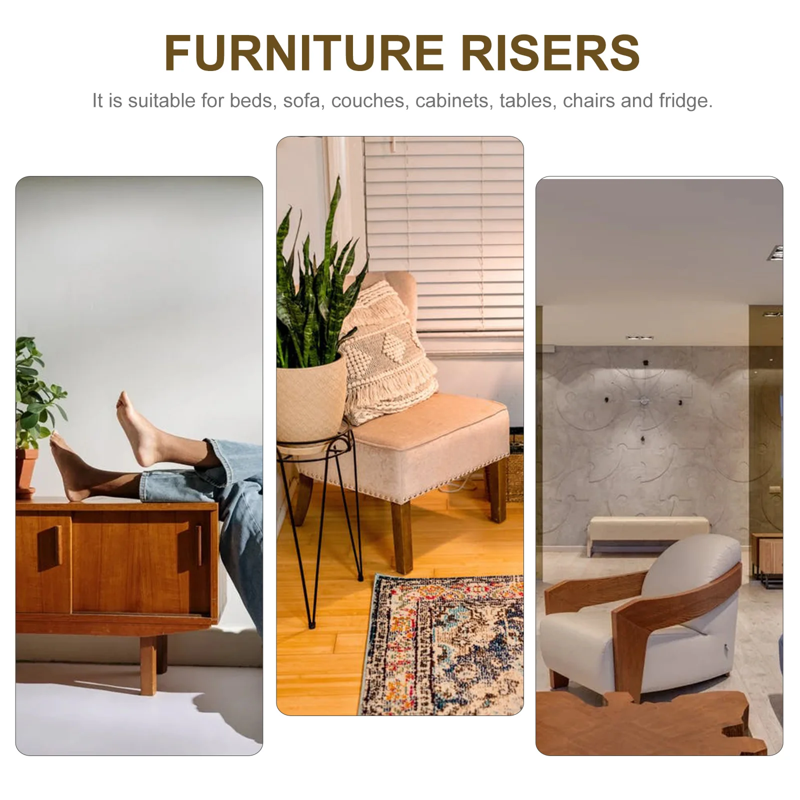 

4Pcs Furniture Risers Durable Plastic Tpu Non-Slip Bed Sofa Table Desk Legs Pads Furniture Height Lifts Cleaning Accessories