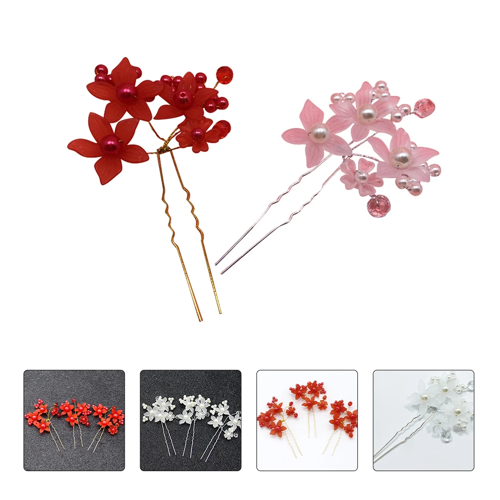 

4 Pcs Bridal Hairpin U Shaped Acrylic Stick Retro Chopstick Wedding Hair Accessories For Party Special Occasions Women Hair