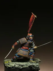 Unassambled 1/24 75MM Ancient Samurai warrior man 75MM Resin figure miniature model kits Unpainted