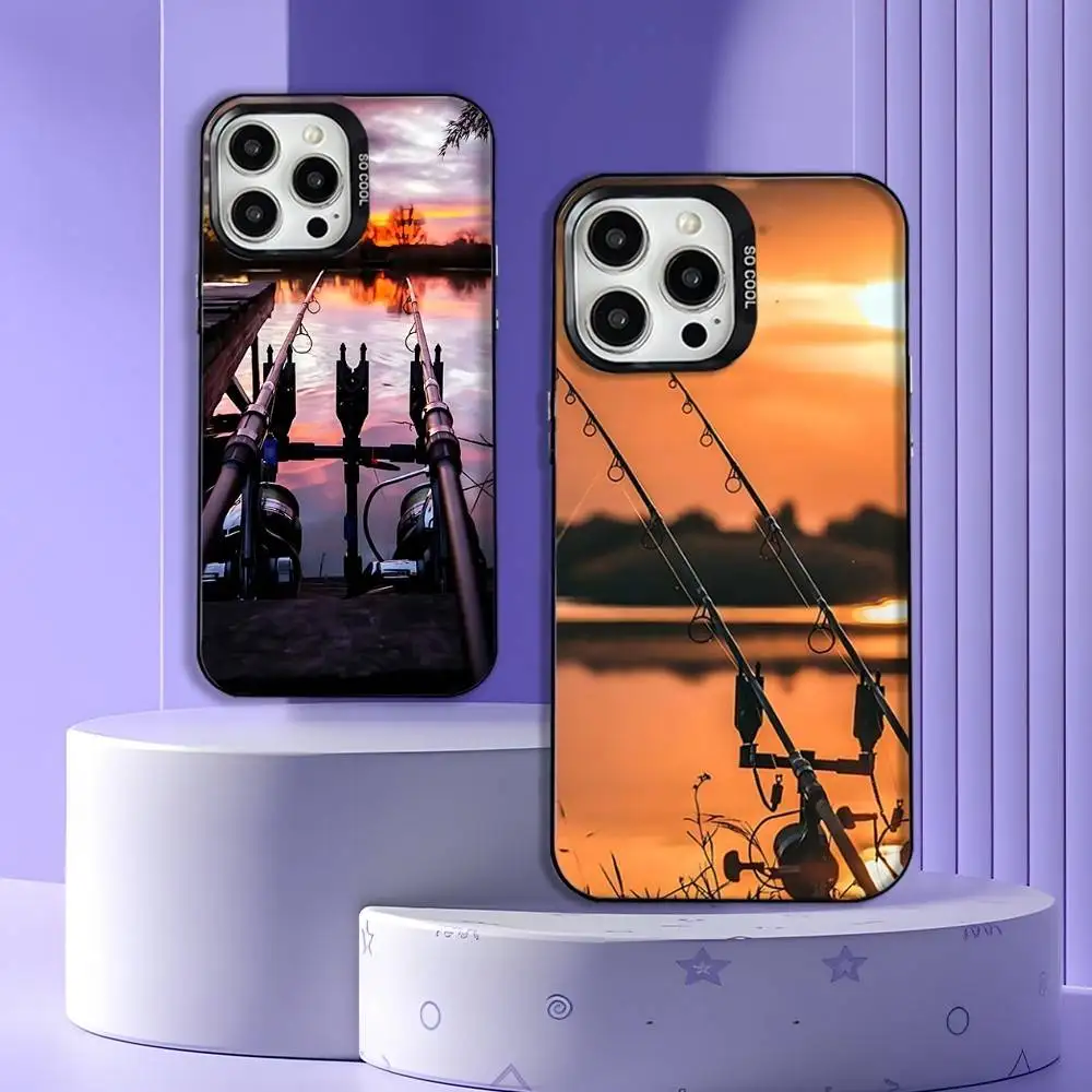 

Outdoor Fishing rod Coque Phone Case For iPhone 17,16,15,14,13,12,11,Pro,Max,Plus,E,Air,Mini Black Tpu IMD Cover
