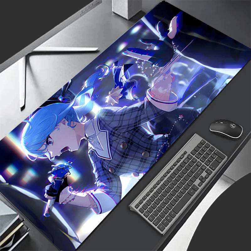 Tapis de souris accessoires de jeu d'ordinateur tapis de clavier bureau tapis de souris en caoutchouc décoration bureau Hololive Hoshimachi Suisei tapis de souris