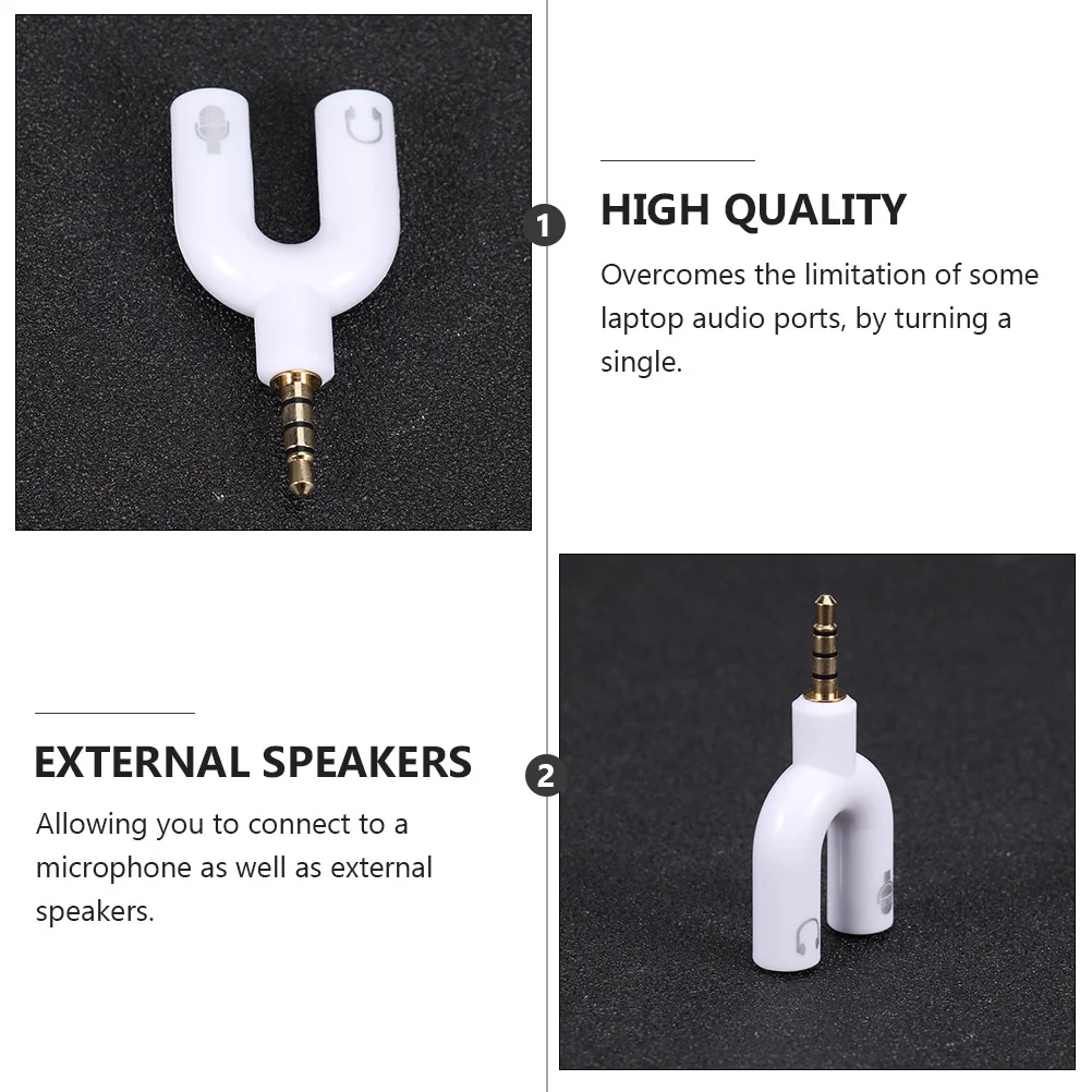 

2Pcs Professional Audio Converter Headphone Splitter 3.5mm Male to Dual Female Splitter for Mic Speaker Audio Adapter