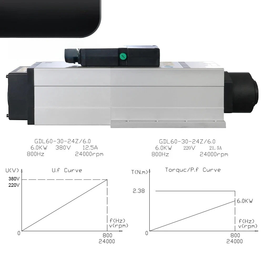 6KW ISO30 ATC Spindle Motor 24000RPM CNC Automatic Tool Change Spindle Motor 220V 380V CNC Engraving Milling Metal Woodworking