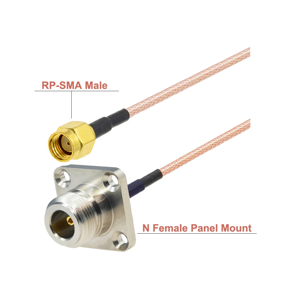 BEVOTOP RP-SMA Male to N Female Panel Mount RG316 Cable 50 ohm RF Coaxial Pigtail 4G LTE Antenna Extension Jumper Cord