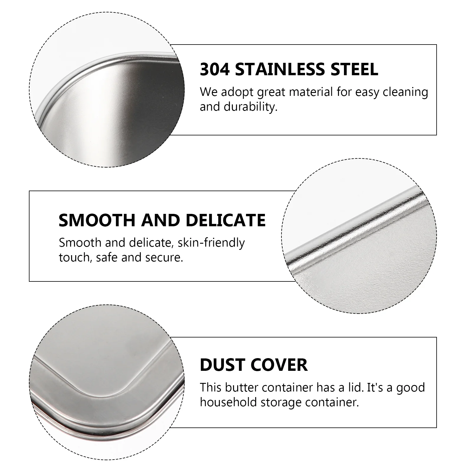 

1Pcs Stainless Steel Butter Box Home Kitchen Butter Holder Silver Covered Storage Container Freshness Keeper