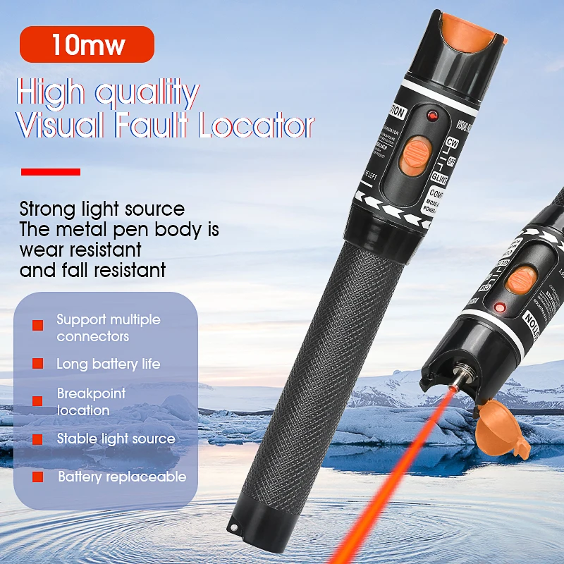 FTTH Fiber Optic Cable Tester Laser Pen 1/10/20/30/50mw Visual Fault Locator SC/FC/ST 2.5mm Interface VFL 5-50Km Range