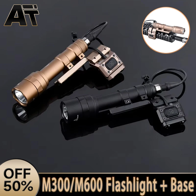 

Tactical Surefir SF M300 M600 Flashlight LED Hunting Scout Light Offset Base With UN ModButton Switch Airsoft Weapon Accessorie