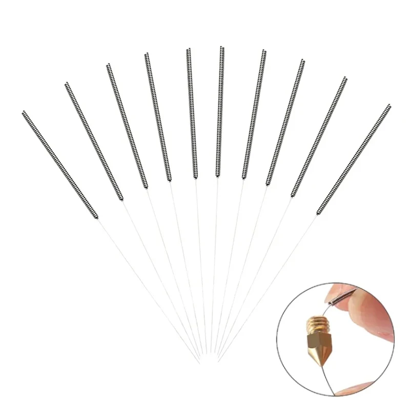 

10pc 3D Printer Nozzle Cleaning Kit 0.2mm 0.3mm 0.4mm 0.5mm 0.6mm 0.8mm 1.0mm Drill Bits Stainless Steel Nozzle Cleaning Needles