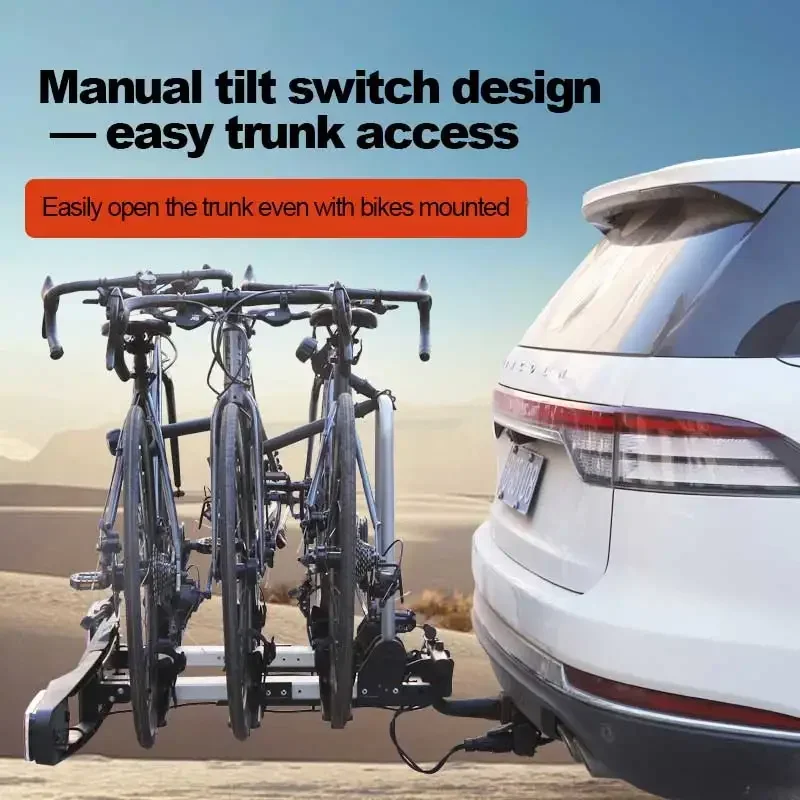 Newly Upgraded Aluminum Alloy Bicycle Storage 3 To 4 Bicycles SUV Car Rear Hook Trailer Bicycle Rack