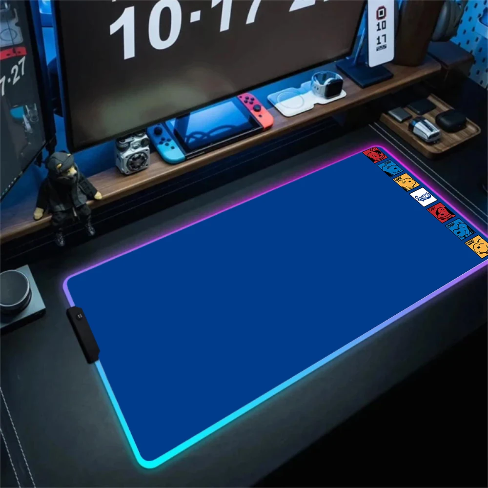 RGB Cartoon Cute Dog S-Snoopys Diy Printing Mouse Pad Gaming Mousepad Backlit Keyboard Gamer Girl Xxl Laptop Mat Table Pads Desk