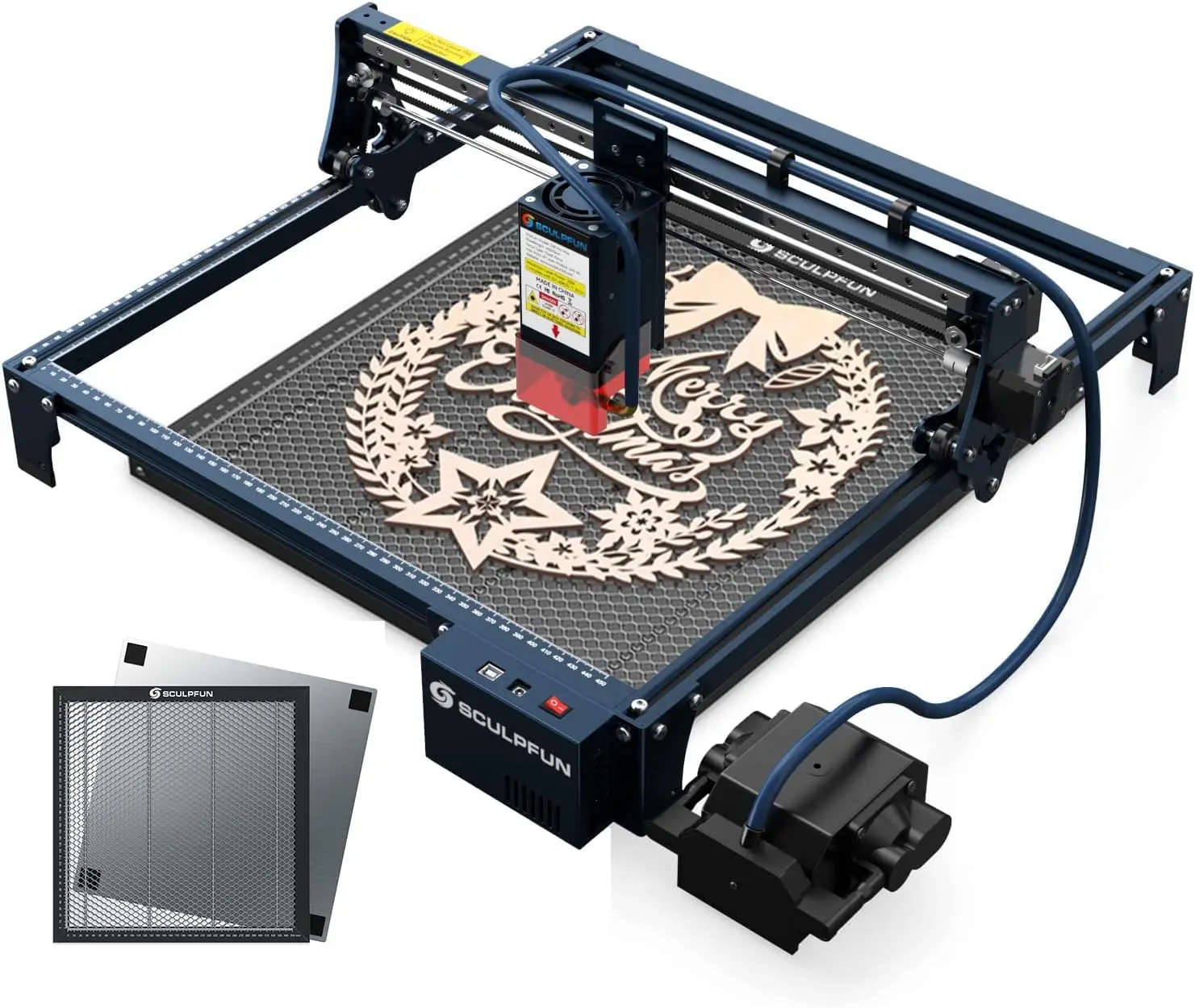 

SCULPFUN S30 Pro 10W Laser Engraver with Automatic Full Air Assist Kit with 400x400mm Honeycomb Table and Replaceable Lens