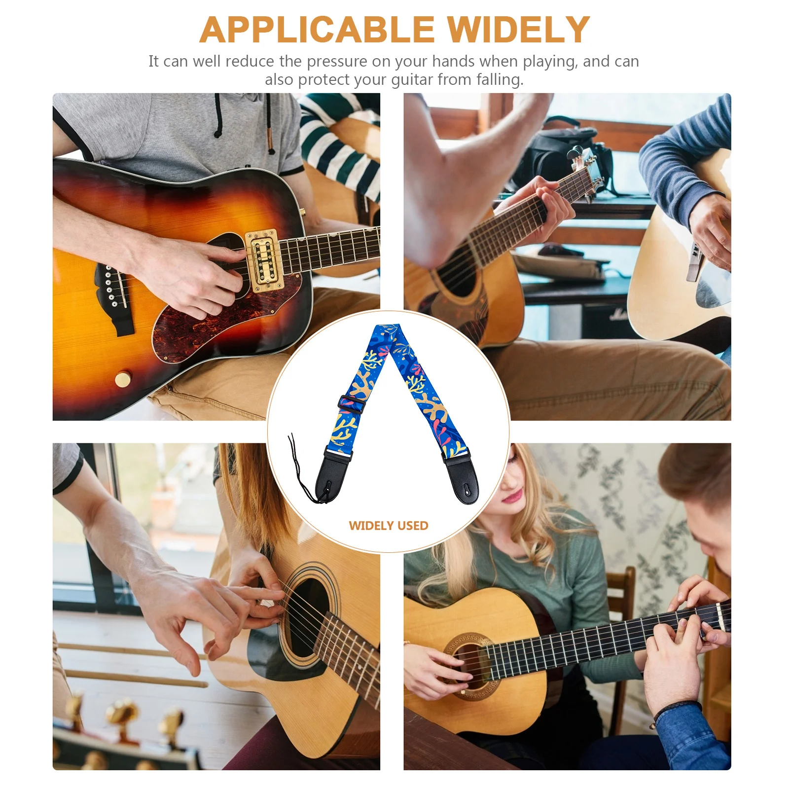 

Contemporary Guitar Strap Ergonomic Folk Electric Guitar Shoulder Belt Ideal Gift for Musicians