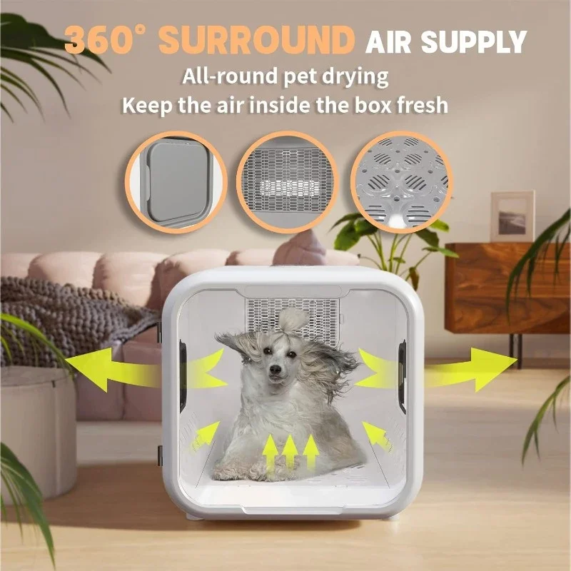 Automatic Pet Dryer Box for Cats Small Dogs,Ultra Quiet Dog Hair Dryer 71L Capacity with Smart Temperature Control 360 Drying