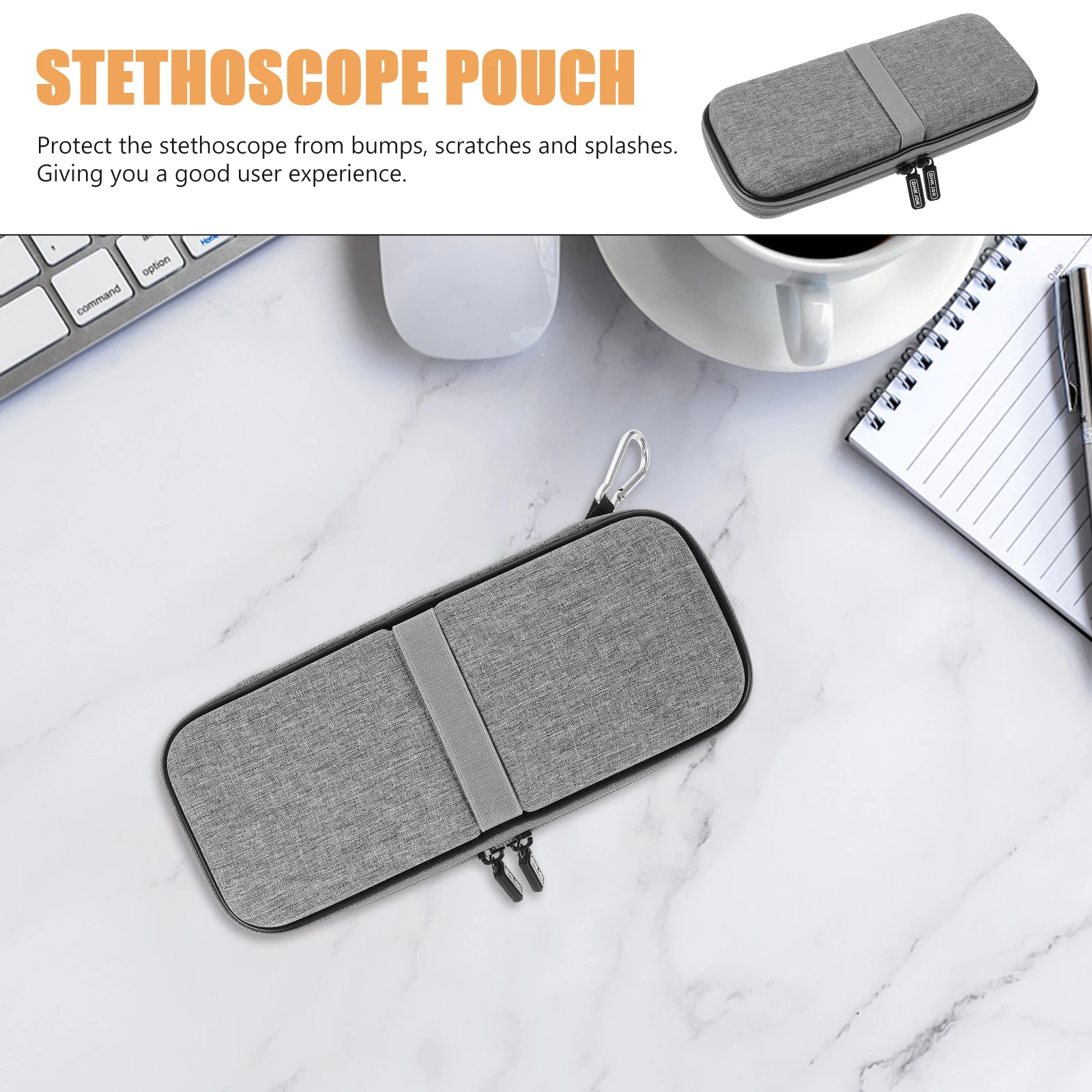 1pc Stethoscope Carrying Pouch Eva Shockproof Dust-Resistant Wear-Resistant Medical Stethoscope Case Organizer For Home Travel