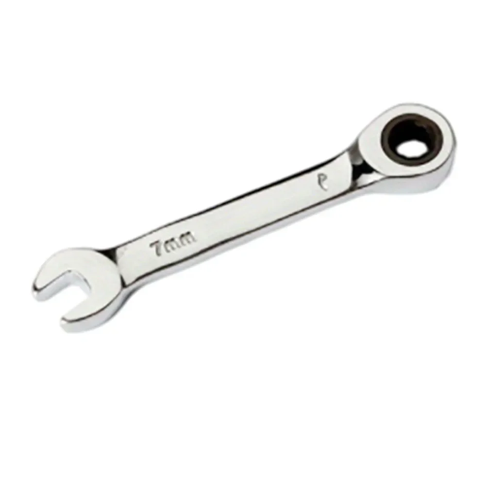 Ratchet Short Handle Spanner Wrench Spanner Alloy Steel Auto Repair Tool Precision Ratchet Ratchet Socket Narrow Spaces