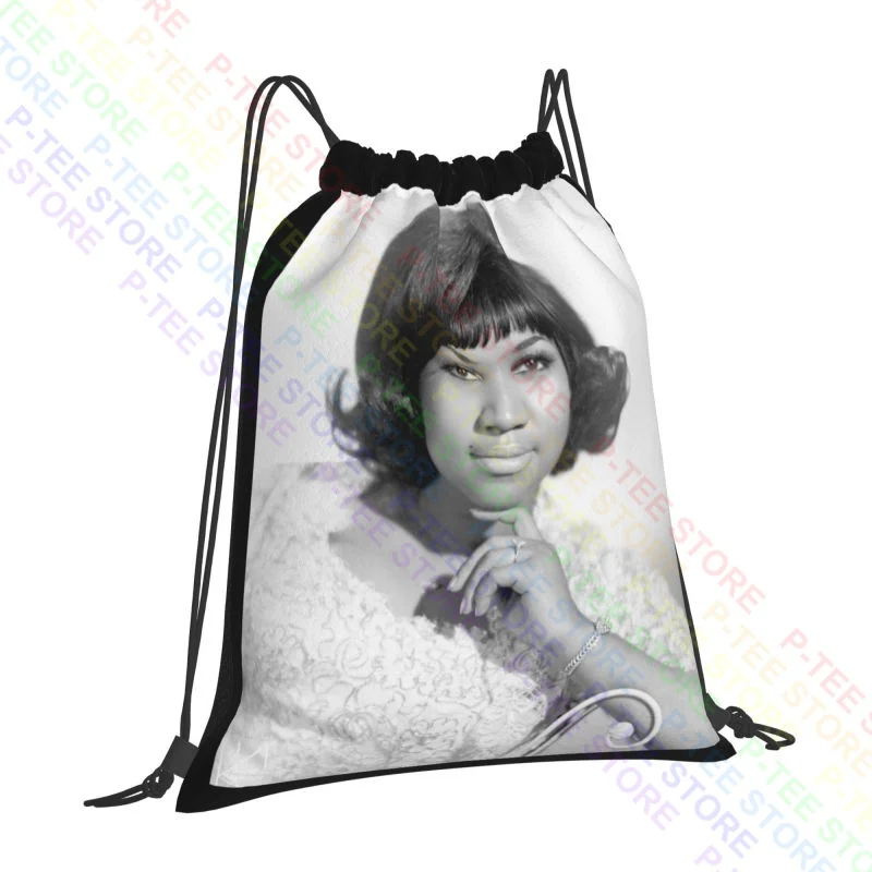 Aretha Franklin Retro 60S 70S Motown Singer Soul Drawstring Bags Gym Bag Hot Swimming Gymnast Bag Outdoor Running