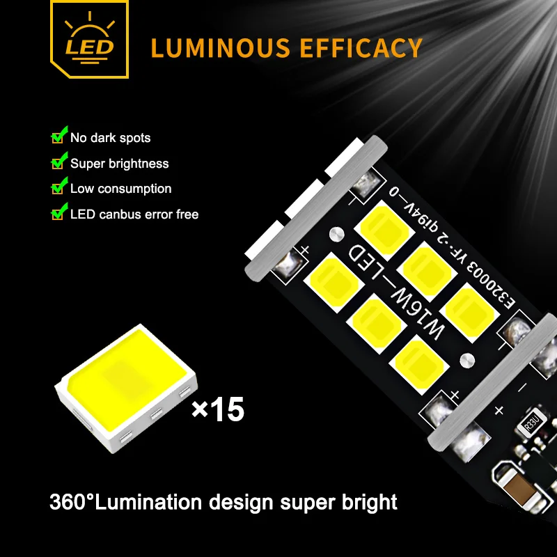 4 قطعة مصباح إشارة T15 W16W 921 912 LED لمبات السوبر مشرق 4014 45SMD سيارة عكس مصباح إيقاف السيارة Canbus تسليط الضوء على احتياطية الذيل ضوء