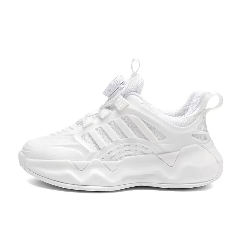 Zapatos blancos para niño y niña, zapatillas deportivas de malla transpirable, suela suave, antideslizante, para correr, novedad de verano 2024