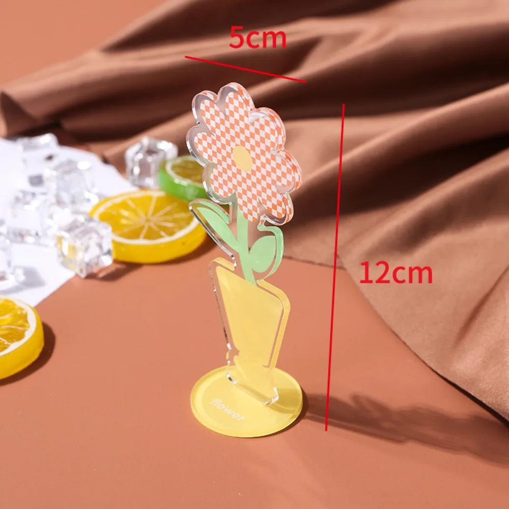 Flower Shaped Flower Photo Clip Portable Creative Acrylic Flower Card Holder Memo Holder Acrylic Flower Desk Paper Clip