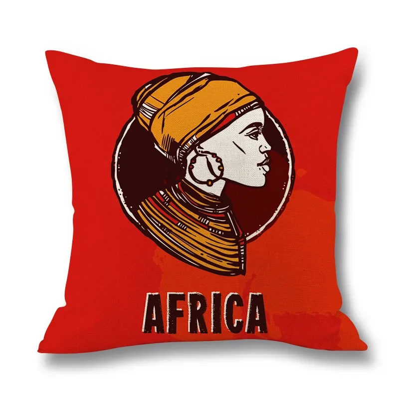 African Culture Tribe Style Cushion Cover Cotton Linen Decorative Pillowcase Retro Sofa Seat Pillow Covers Home Decor 45X45CM