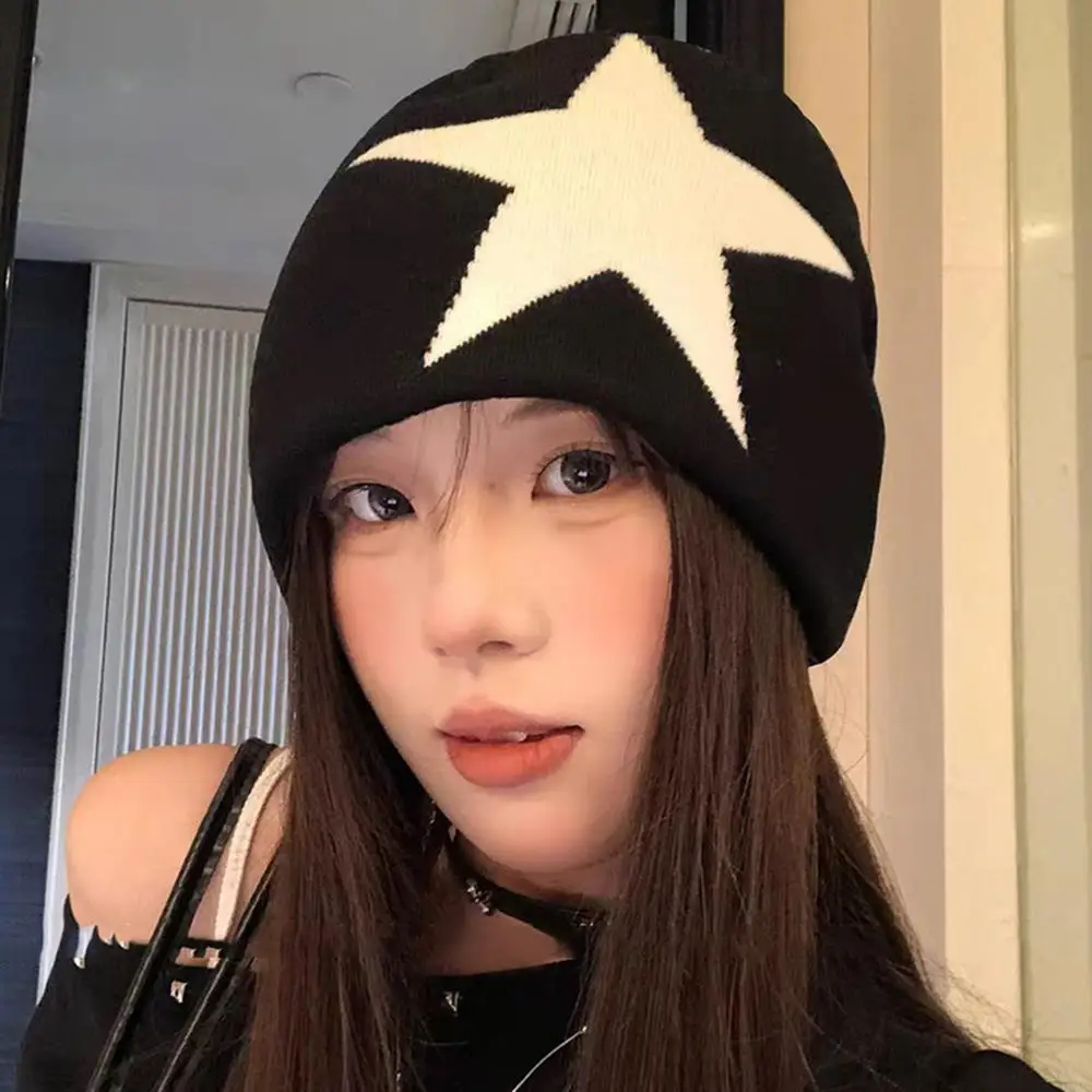 Y2K ستار نمط Skullcap المتخصصة محبوك الباردة قبعة الخريف الدافئة التزلج قبعة الرجال النساء كاني بيني Harajuku الهيب هوب الشتاء القبعات #3