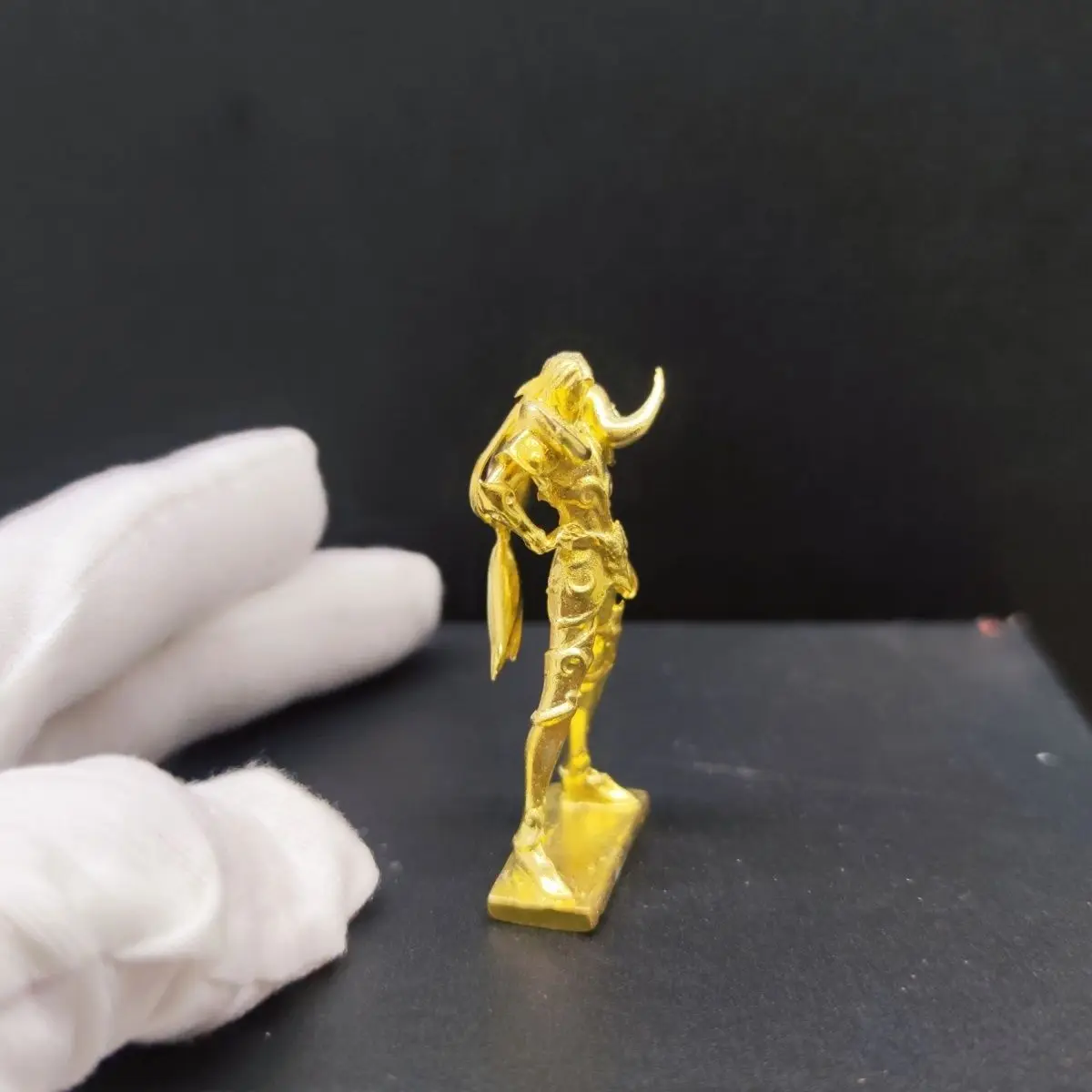 الصلبة النحاس النقي مصغرة الذهبي فارس درع تمثال - رائعة زودياك الحمل تحصيل تمثال مكتب ديكور عرض قطعة