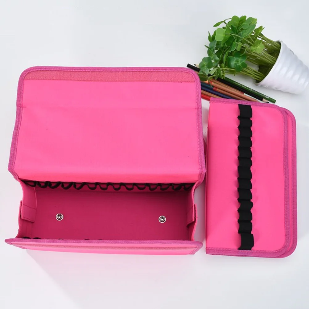 

80 Slots Marker Bag Heavy Duty Nylon with Shoulder Strap Detachable Sleeve for Table Easel Countertop T-Tag Zippered Storage