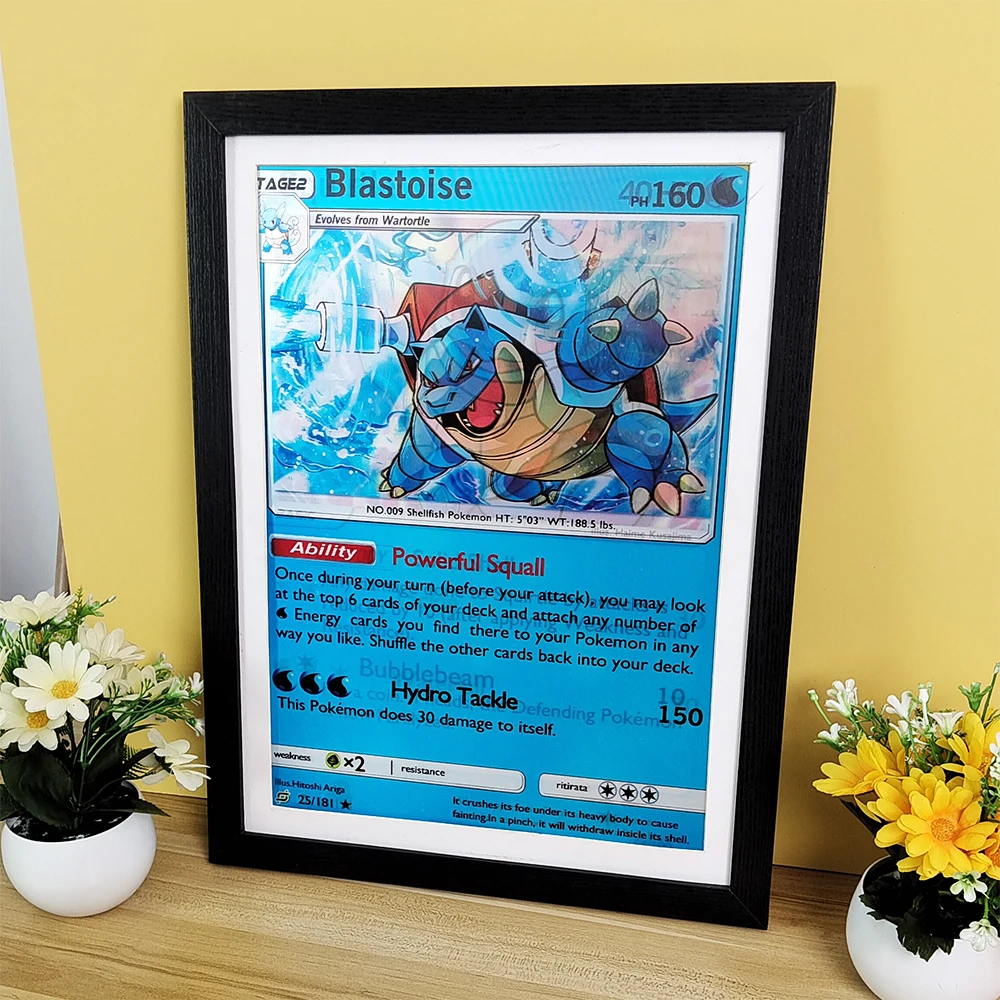 Anime 3D Lenticular Poster Blastoise Squirtle Wartortle Pokémon Like Never Before Art Print for Home Decor(Without Frame)