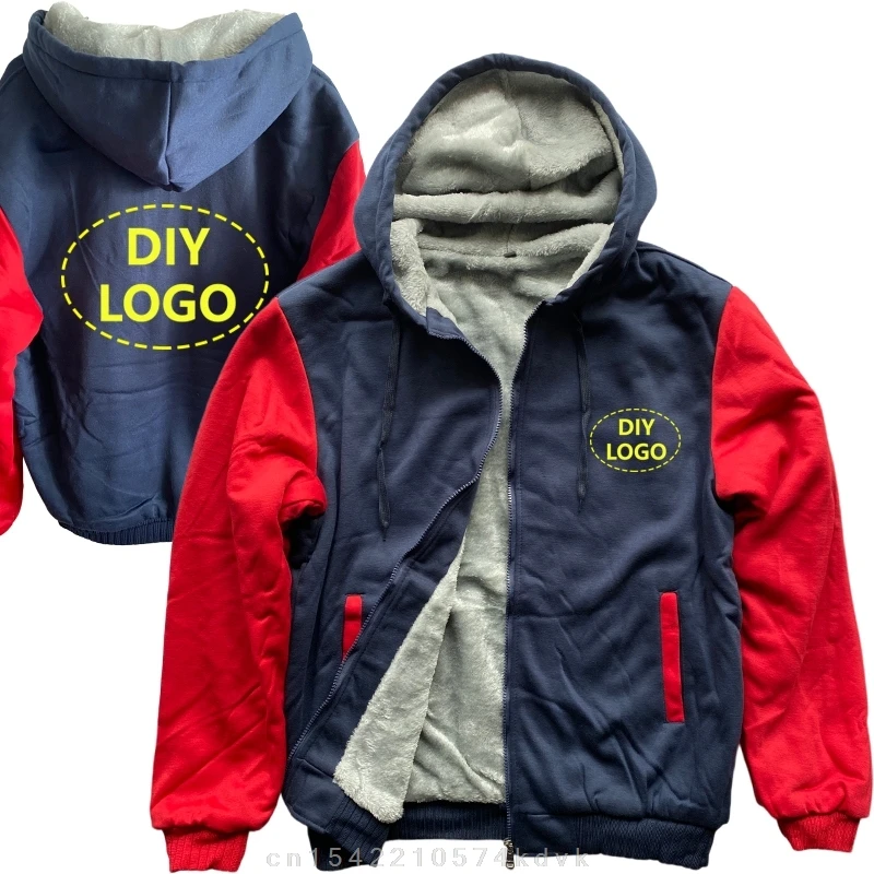 

Hoodies Diy Logo Custom Design Männer Coole Mantel Verdicken Machen Sie Ihr Design Text Sweatshirt Jacke Hoody