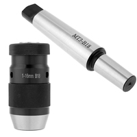 1-16mm Capacity 45# Steel Self Tighten Keyless Lathe Drill Chuck with MT3-B18 Taper Arbor
