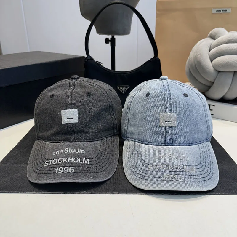 Berretto da baseball in denim di moda per donna uomo visiera parasole esterna regolabile in tinta unita cappello punk hip hop papà camionista coda di cavallo