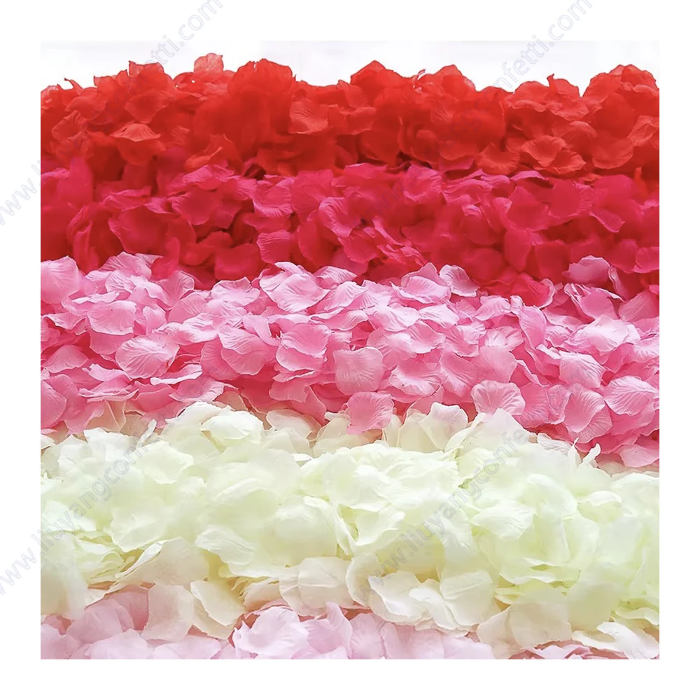 

5000/100Pcs Artificial Rose Petals Colorful Simulation Silk Rose Petal for Valentines Day Wedding Party Romantic Decoration Love