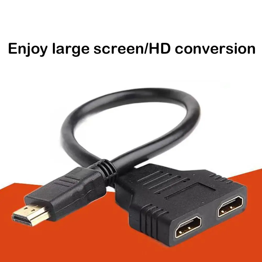 4KHDMI Compatible Cable Splitter Adapter HD 1080P V1.4 2 Dual Port Y Splitter Compatible Splitter HDMI-compatible UHD Compatible