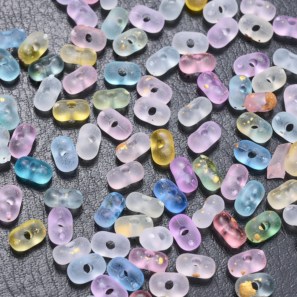500 Stück 4x6mm Bunte Mattierte Acrylperlen, Matte Transluzente Zwischenperlen für Armbänder, Halsketten, DIY Handschmuck und Bastelarbeiten – Detail 1