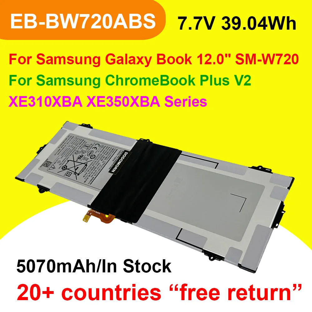 EB-BW720ABS Laptop Battery For Samsung Galaxy Book 12 SM-W720 W723 Chromebook Plus V2 XE310XB XE350XBA EB-BW720ABA 7.7V 39.04Wh