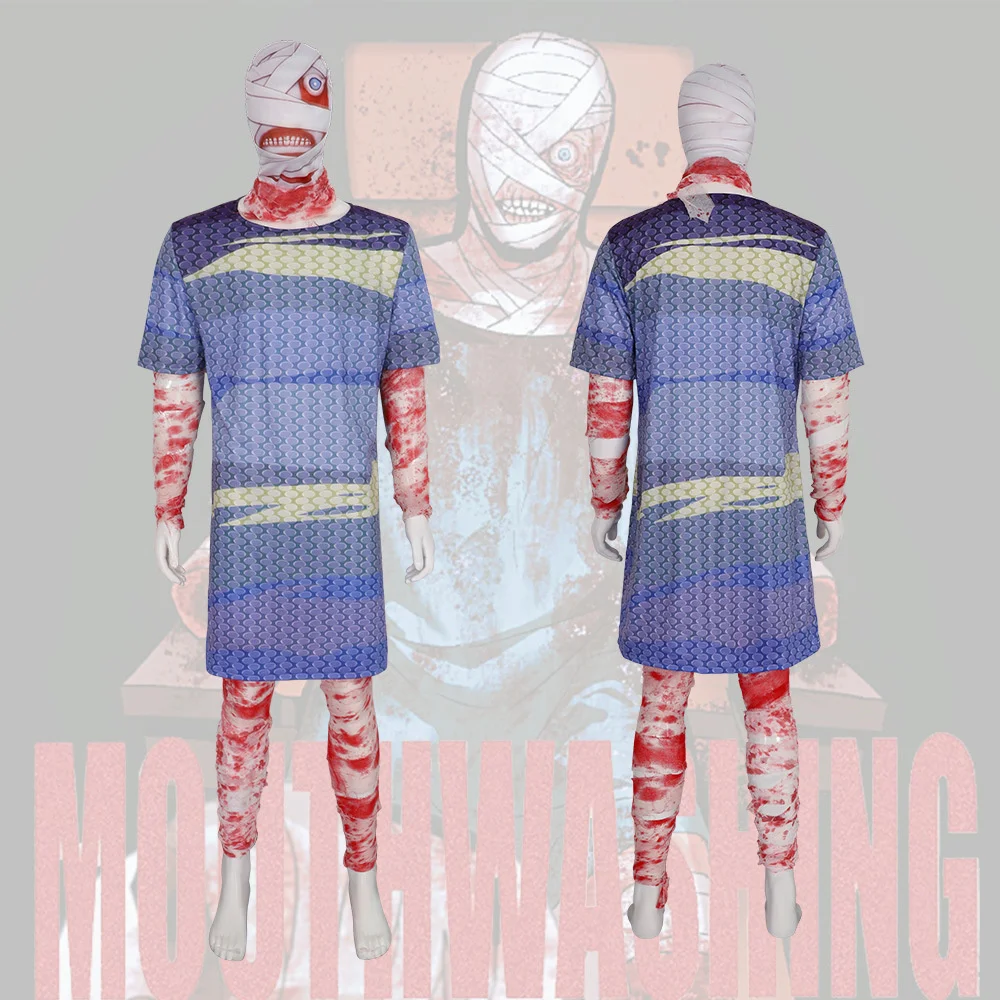 

Game Mouthwashing Corrie Cosplay Costume Headgear Coat Bandage Full Set Old Captain Corrie Role Play Suit Halloween Party