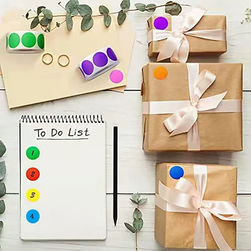 8000 шт. цветные этикетки с кодированием, наклейки с цветным кодированием для сортировки файлов, маркировка, ключевые точки, 1000 шт./рулон