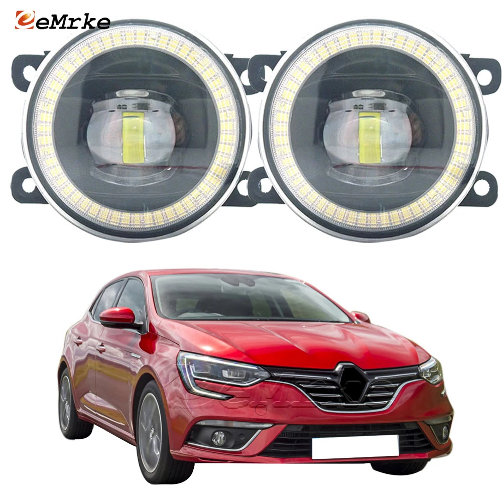 Car LED Fog Light Assembly Lens for Renault Mégane IV Megane MK4 2016 2017 2018 2019 2020 Angel Eye DRL Daytime Running Lights