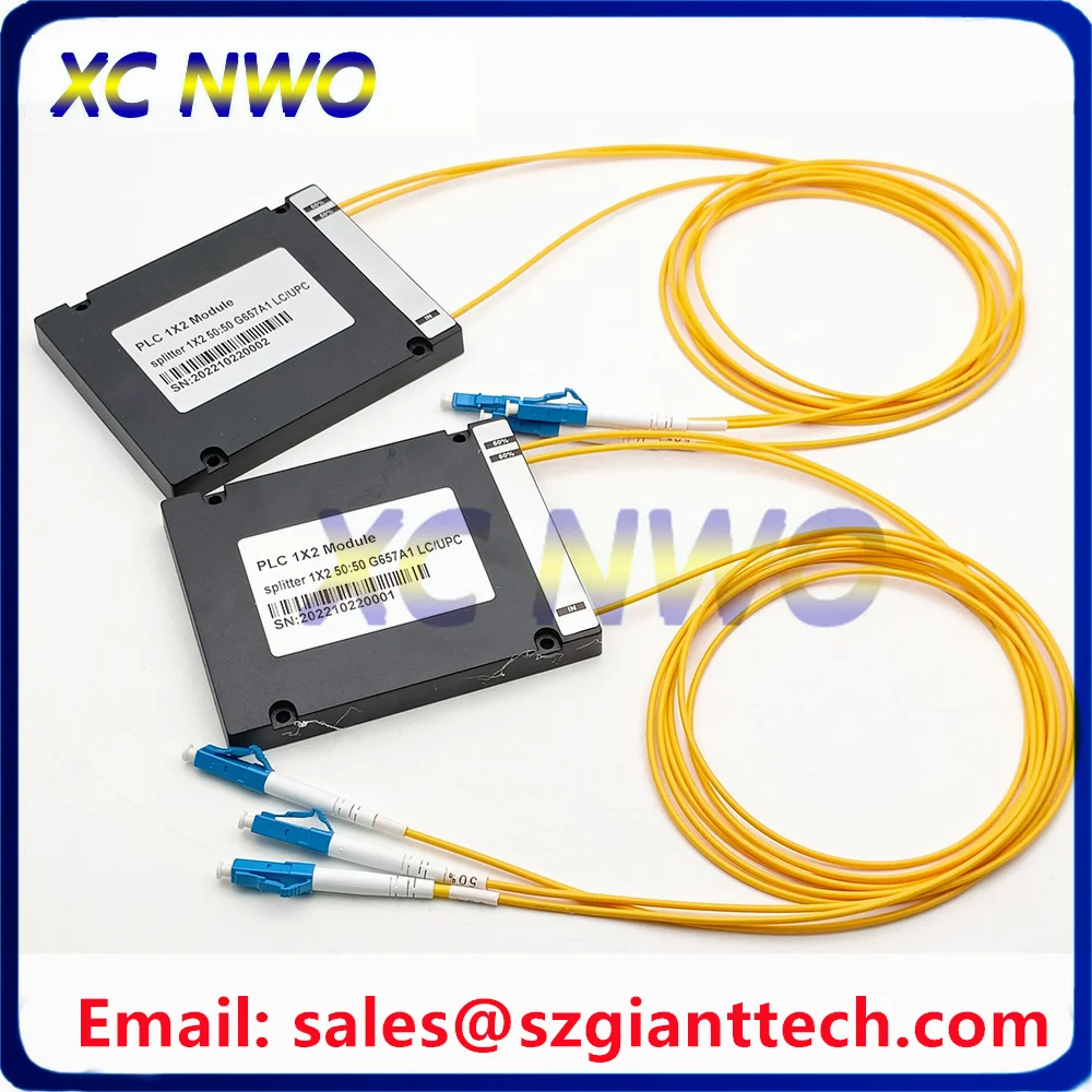 10Pcs 1X2 PLC 2.0mm 1M LC/APC G657A1 ABS 2way PLC Splitter SC/FC/STUPC 1*2 PLC SM Singlemode Fiber Optical Splitter Coupler
