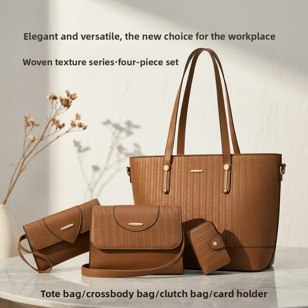 .New Four-Piece Set Mother-and-Child Bag, Trendy Handbag, Autumn Premium-Style Bestseller Shoulder Bag, Thanksgiving Gift
