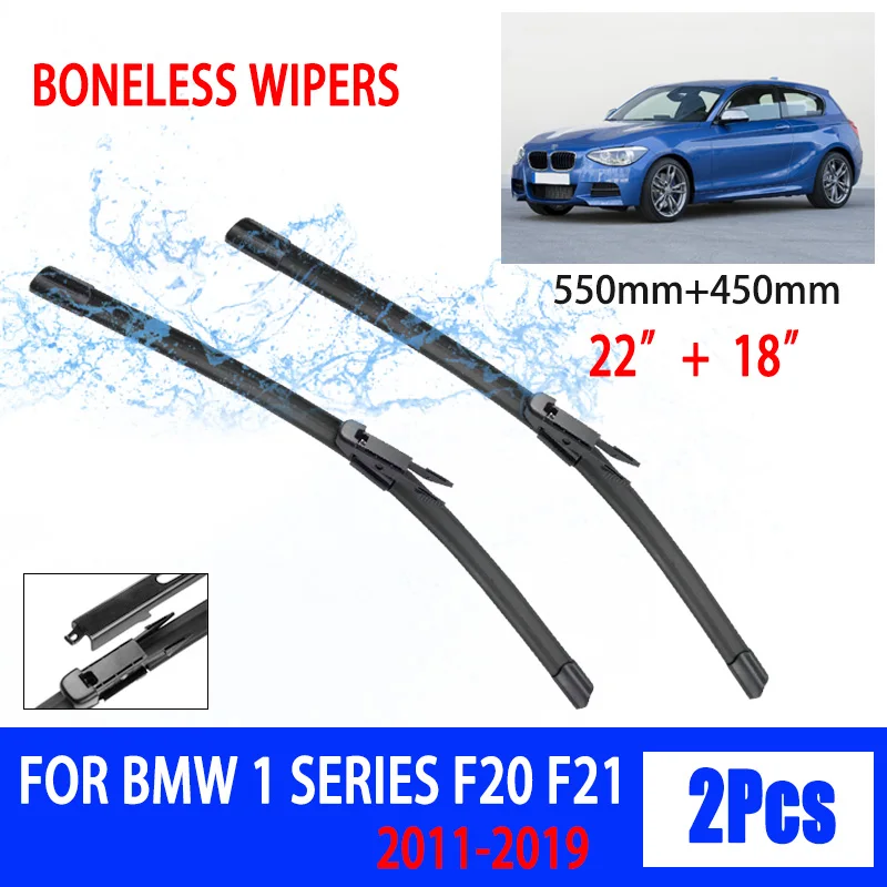 

For BMW 1 Series F20 F21 2011-2019 Car Wiper Dovetail Soft Rubber Wiper Windshield Windscreen HD Quiet Automotive Wiper 22"+18"