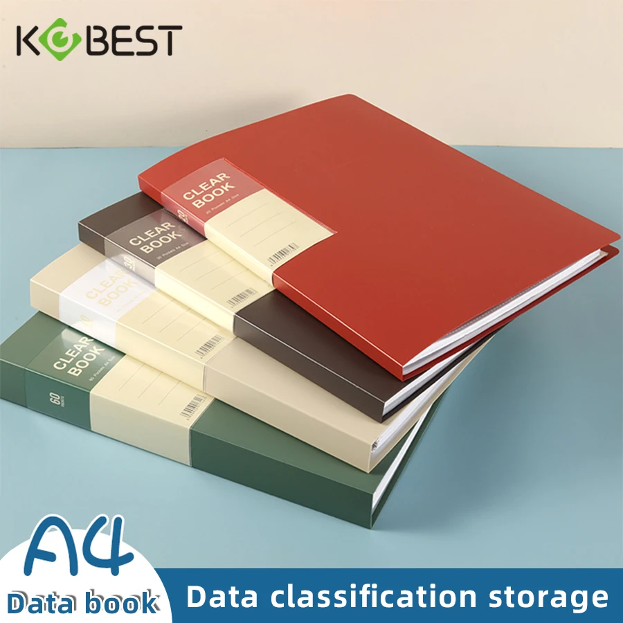 

Hot Classic Style 20/30/40/60 Pages Thick Side-in Type Display Book Waterproof Large Specifications Test Paper Storage Folder