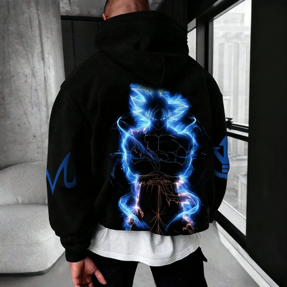 DRAGON BALL Men's Hoodie Sweatshirt Son Goku Anime Spring Autumn and Winter Boys Cotton Y2k Long-sleeved Parent-child Outfit
