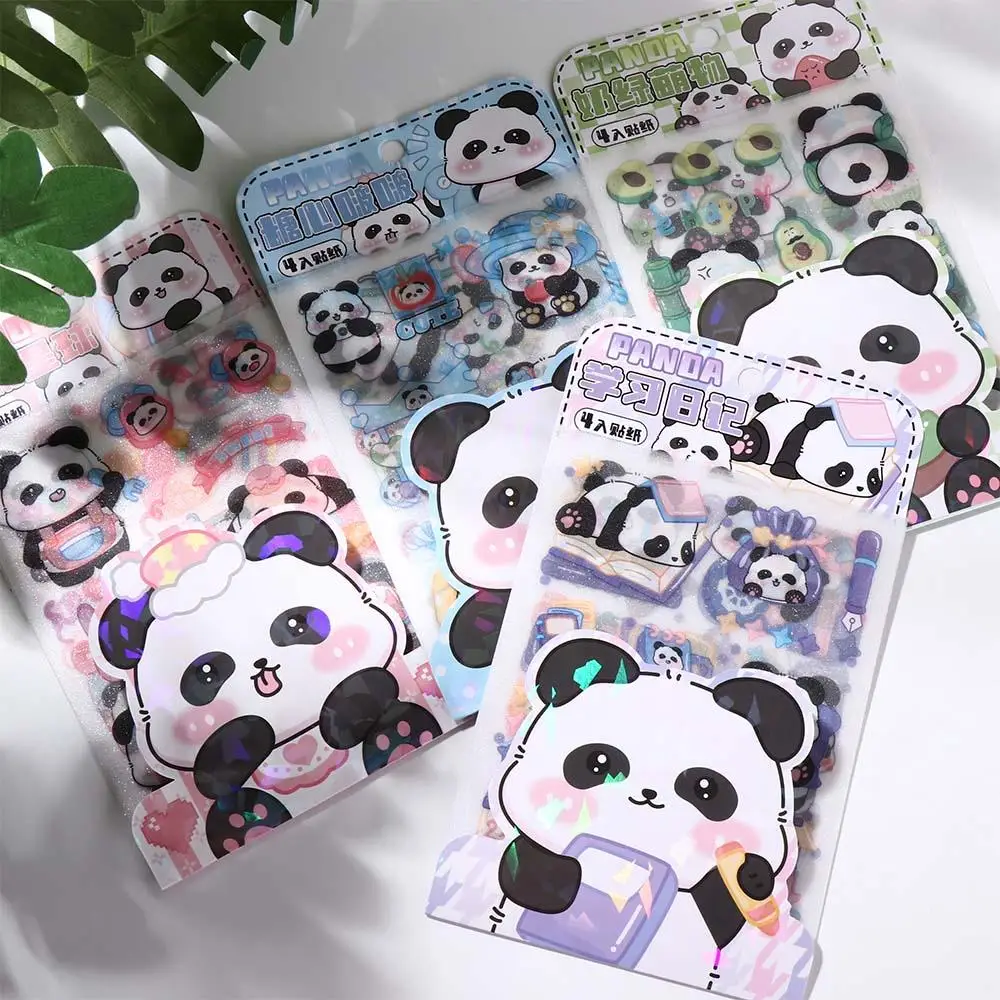 Cute Funny Kawaii Panda Stickers Paper DIY Cartoon Panda Stickers Creative Fashion Animal Decorative Stickers Toddlers